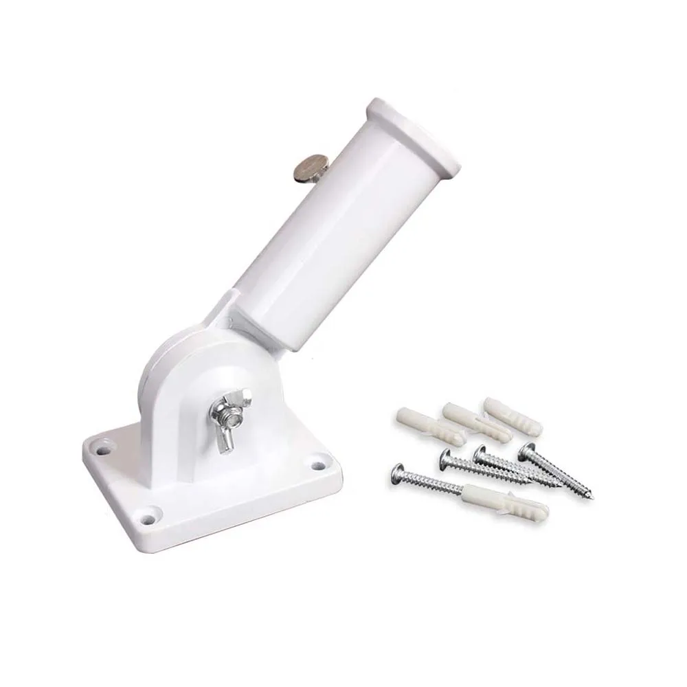 Aluminum Alloy Wall Mounted Flagpole Base Single Hole Adjustable Flag