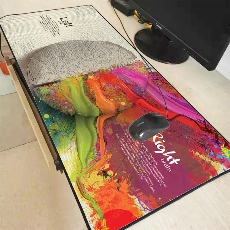 Mairuige Left Brain Right Speed Locking Edge Large Natural Rubber Mouse Pad Waterproof Game Desk Mousepad Mat for Dota LOL | Компьютеры и