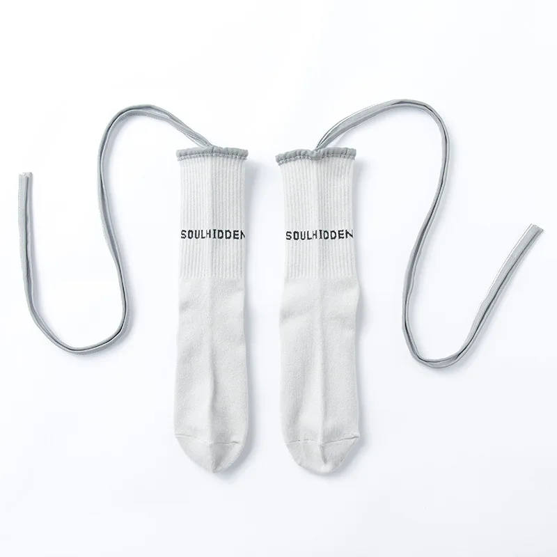 Новые светящиеся носки из блестящего кружева для женщин, хлопковые модные, забавные, классные, светящиеся, длинные носки, женские, интересный подарок - Цвет: Gray