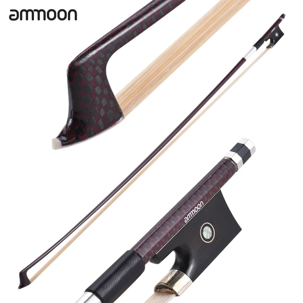 

ammoon Well Balanced 4/4 Violin Fiddle Bow Carbon Fiber Round Stick Exquisite Horsehair Ebony Frog