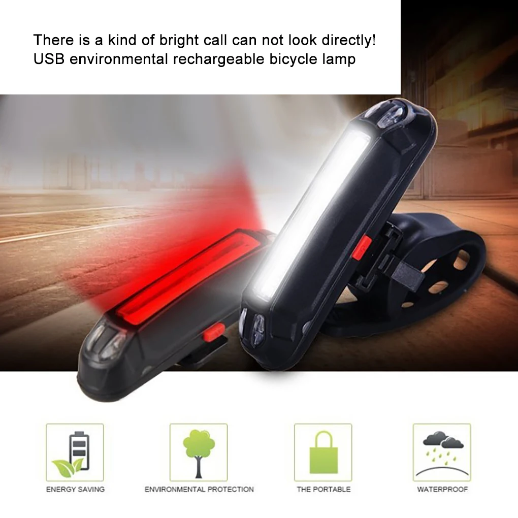 100 Lumens LED Bike Tail Light USB Rechargeable Powerful Bicycle Rear Lights Bicycle Lamp Accessories MTB Bicycle Cycling Lights