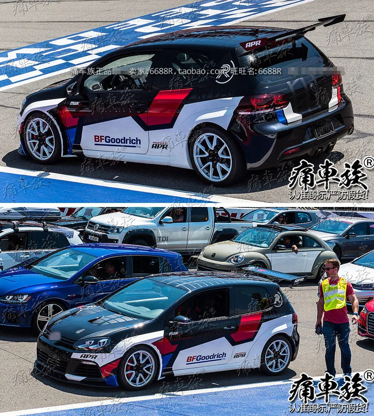 

Наклейка на гоночный автомобиль для гольфа 6, Golf 7, корпус, Внешнее украшение, пленка для гольфа 6, 7, Модифицированная наклейка на автомобиль