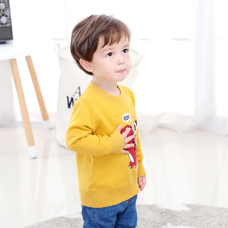 

CHILDREN'S Sweater New Style Does Not Fade Autumn And Winter Base Shirt Double Layer Warm Sweater Cartoon Fashion-Style BOY'S Co