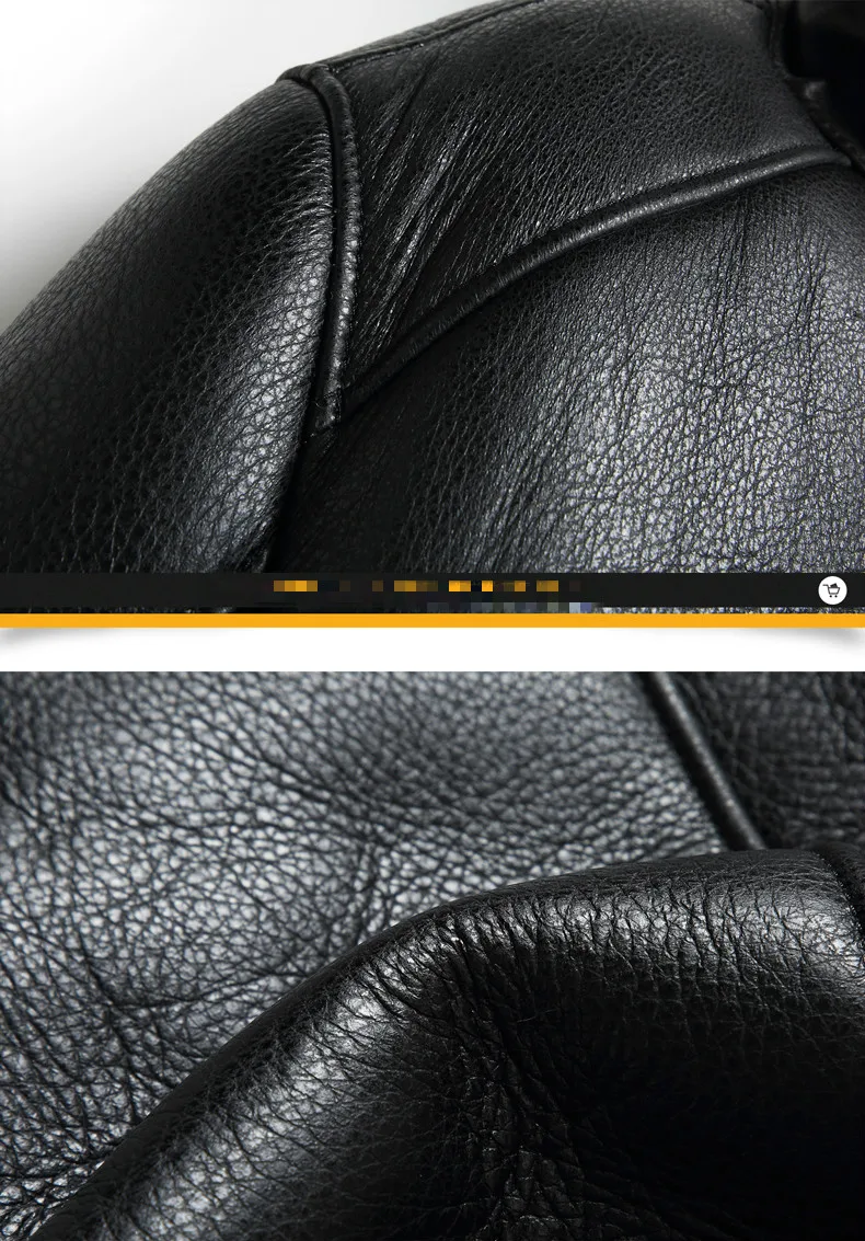 New Men Winter Thicker Fur One Leather Coat Men's Sheepskin Leather Jacket High-end Mens Shearling Locomotive Fur Air Force Suit