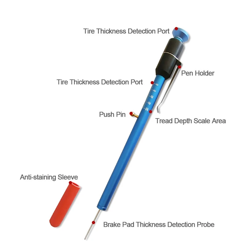 Тормозные колодки для обнаружения ручка Толщина датчик измерительного инструмента протектор глубиномер