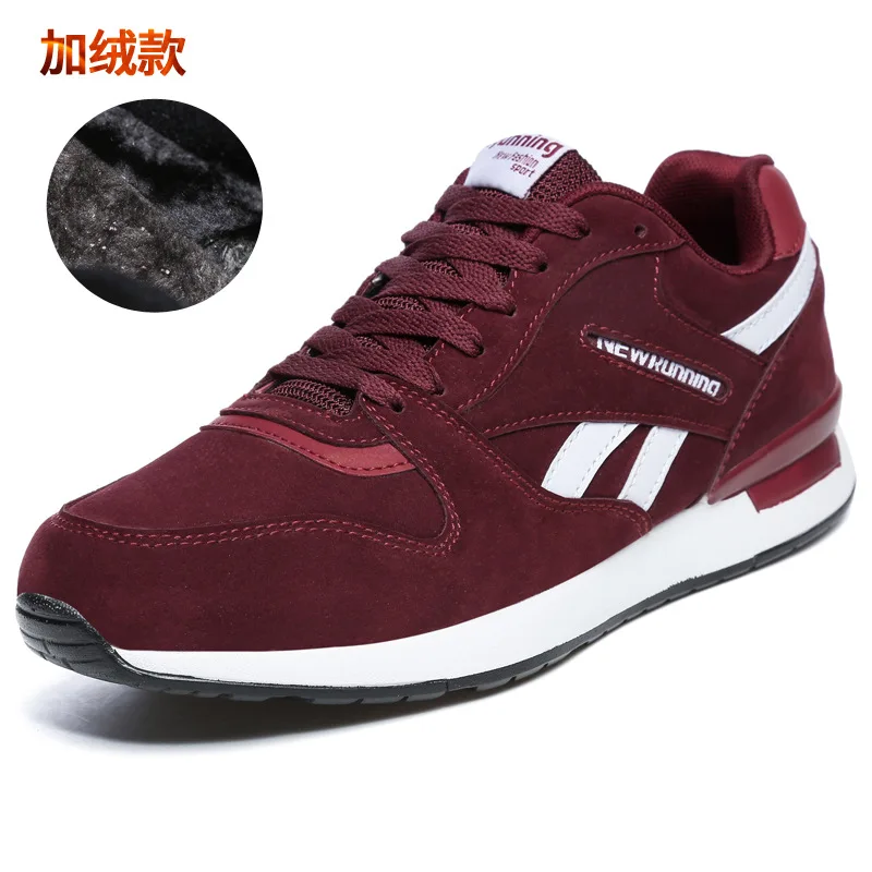 

Winter Couples Running Shoes Cotton-padded Shoes Low Top Swede Leather Brushed And Thick Warm Unisex Shoes Jogging Casual Sports
