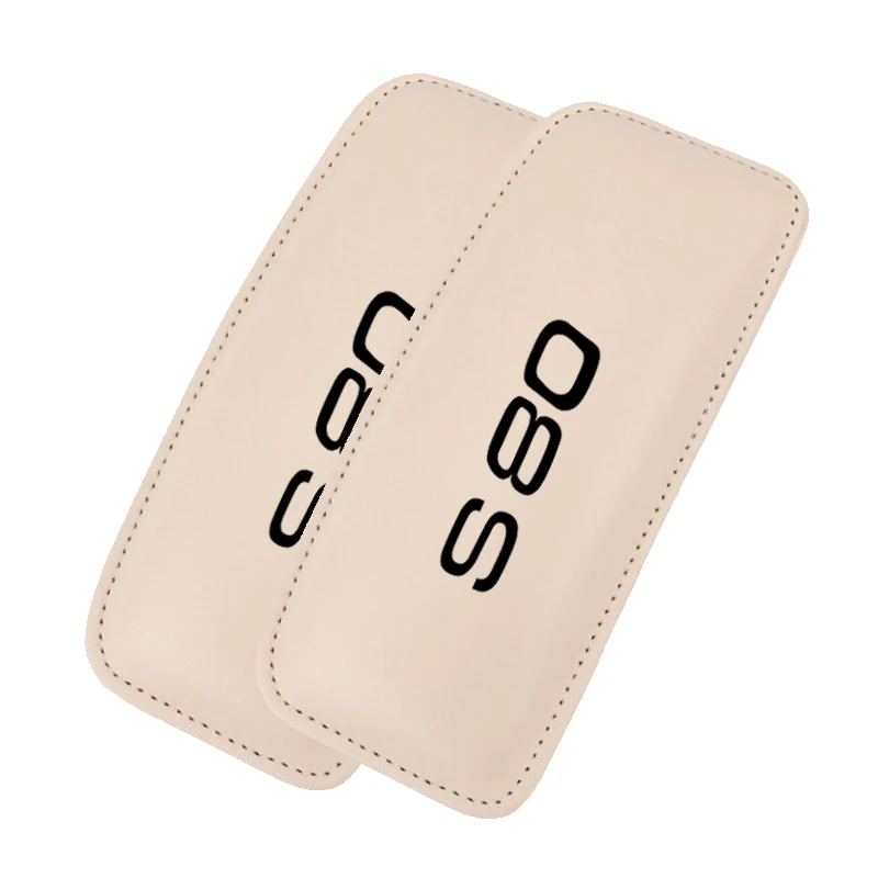 Car Seat Accessories Car Knee Pad for Volvo S80 Thigh Support Leather Pillow Universal Interior Soft Cushion - Color Name: BEIGE black 2pcs