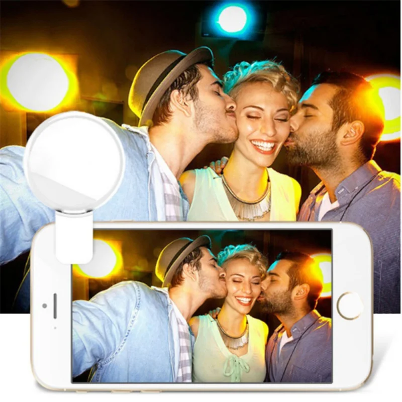 Selfie кольцевой светильник светодиодный USB зарядка селфи вспышка камера телефонный объектив для увеличения фотографии для iPhone samsung Универсальный светодиодный кольцо