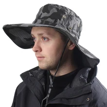 WZCX камуфляжная Рыбацкая шляпа с широкими полями, Солнцезащитная унисекс уличная анти-УФ Весенняя Осенняя шапка для бассейна, шапка для рыбалки