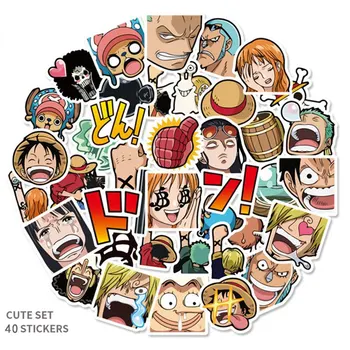 

40Pcs Cartoon Anime ONE PIECE Sticker Waterproof PVC Skateboard Motorcycle Laptop Luggage Guitar Kids Toys Stickers