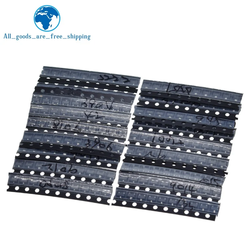 Transistors Kit TZT Transistor Assorted Kit (SOT-23) 18kinds*10pcs = 180pcs 2N2222 S9013 S9014 S9015 S9018 S8050 S8550 5551 5401 2N3904 2N3906