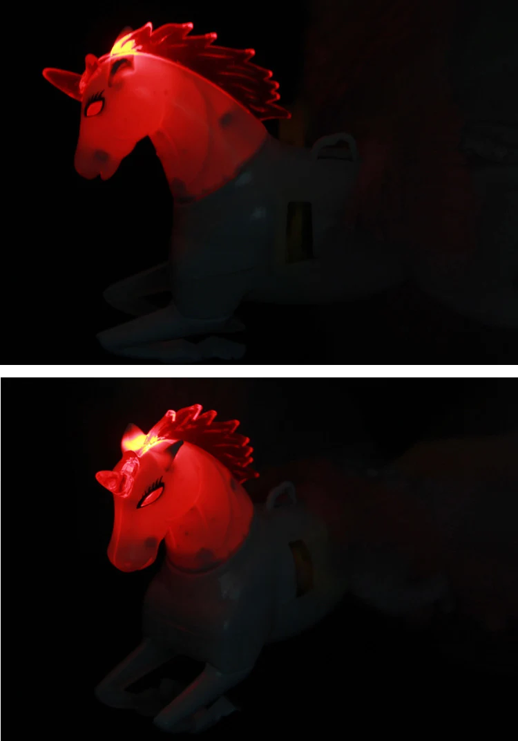 Электрический животное с механическим приводом Fly Horse подвеска провода Femto глаза будет яркий голос с лампой музыка батарея работает