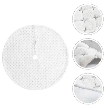 

1pc Christmas Tree Skirt Eye-catching Fashion Charming White Plush Carpet Tree Skirt Plush Apron for Decor Restaurant Bar Stores