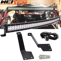 Barre lumineuse LED incurvée, 240W, 40 ", pour toit supérieur, Kit de supports de montage pour Can Am Maverick X3, X3 Max, X RS, DS, MR, Turbo, R, 2017 2020 