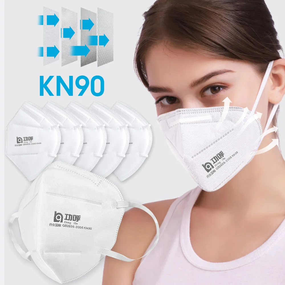 

Safety Work KN90 Mask 4Ply Face Mouth Dust Masks Bacteria Proof Anti-fog Mask Kn90 EarHook Particulate Filter PM 2.5 Masks