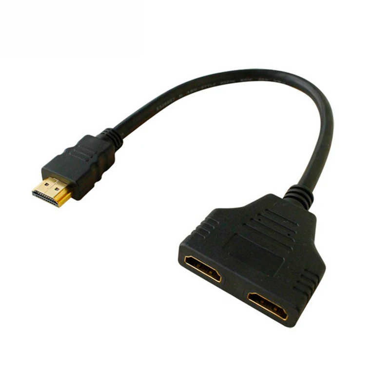 Кабель-разветвитель HDMI 1 папа к двойному HDMI 2 мама Y сплиттер адаптер в HDMI HD светодиодный ЖК-телевизор 30 см