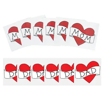 

Waterproof Removable Temporary Tattoo Sticker Red Heart Love Dad/Mom Kids Boys Girls Fake Tattoos Child Baby Photography Prop