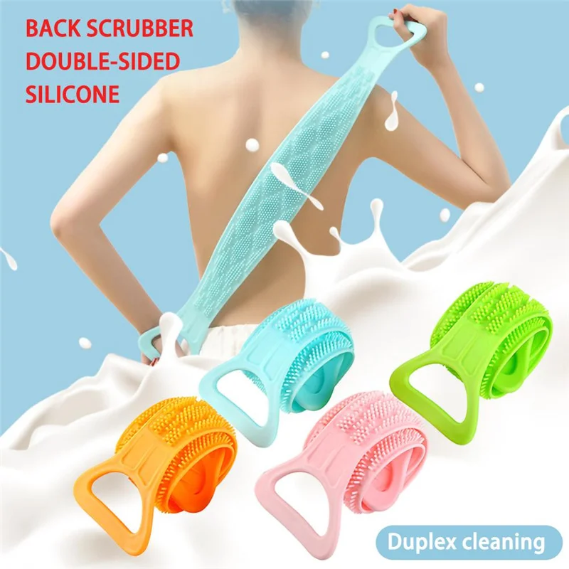 

Magic Silicone Bath Body Brush Towels Rubbing Back Mud Peeling Body Massage Shower Extended Back Scrubber Bathroom Clean Brushes