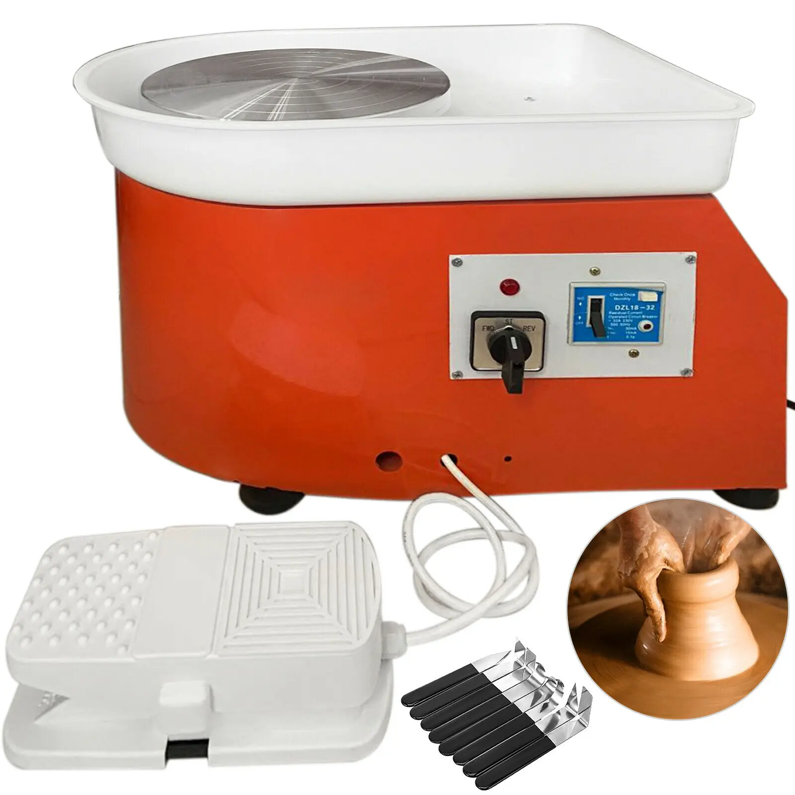 VEVOR Ceramica Tornio 280W di Ceramica Elettrico Ruota del Vasaio Macchina  Kit 25 centimetri 0 300 RPM 220V di Controllo del piede Strumenti di  Formatura per L'insegnante|Refrigerator Parts| - AliExpress
