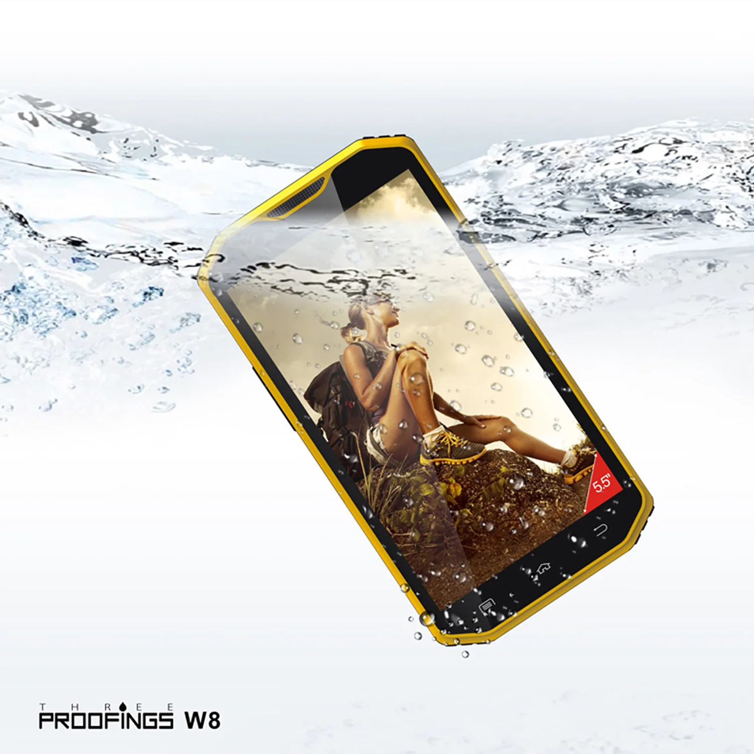 Kenxinda W8 5,5 ''Andriod 5,1 IP68 Водонепроницаемый 4G смартфон MTK6753 Восьмиядерный 2 ГБ+ 16 Гб 3000 мАч 8.0MP мобильный телефон