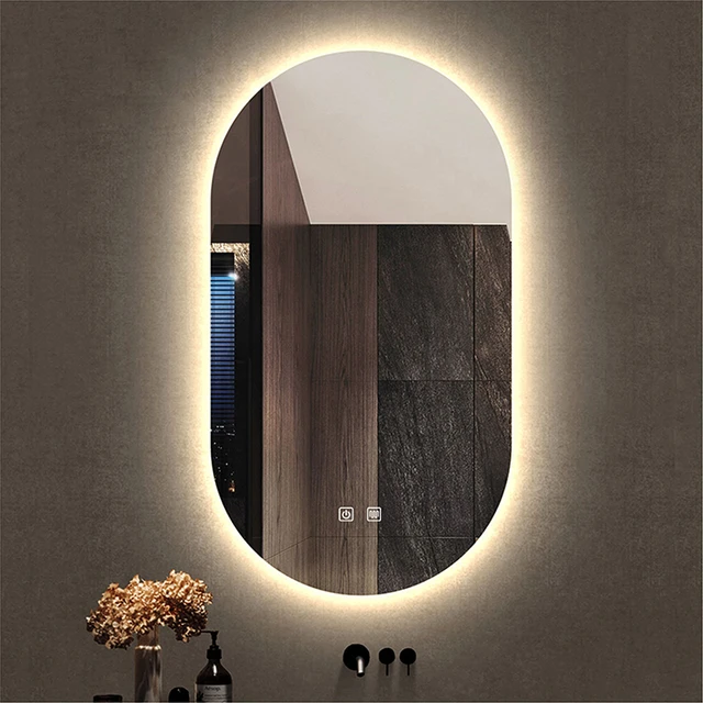 HOMirror-Miroir de courtoisie 4.2 naravec lumières, miroir mural sans  cadre, rétro4.2 par LED, lumières anti-buée - AliExpress