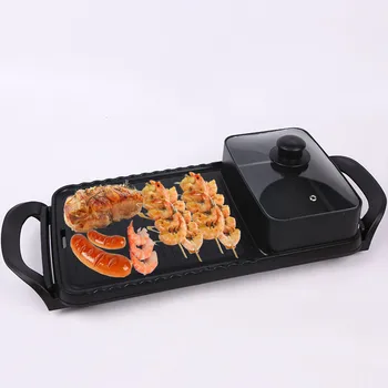 

Electric Barbecue Oven Smoke-free Barbecue Mechanical and Electrical Grilling Plate Home Roast Korean Multi-functional Indoor
