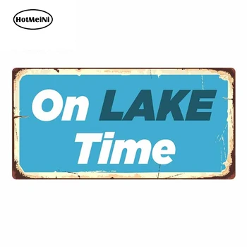 

HotMeiNi 13cm x 6.5cm For On Lake Time Sign Car Stickers Vinyl Sunscreen Rv Van Jdm Car Accessories Graphics Anime Sign