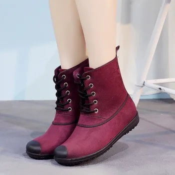 

2019 Waterproof Feamle Boots Fashion Frosted Rain Women's PVC Boots Autumn Water Shoes Woman Pink Black