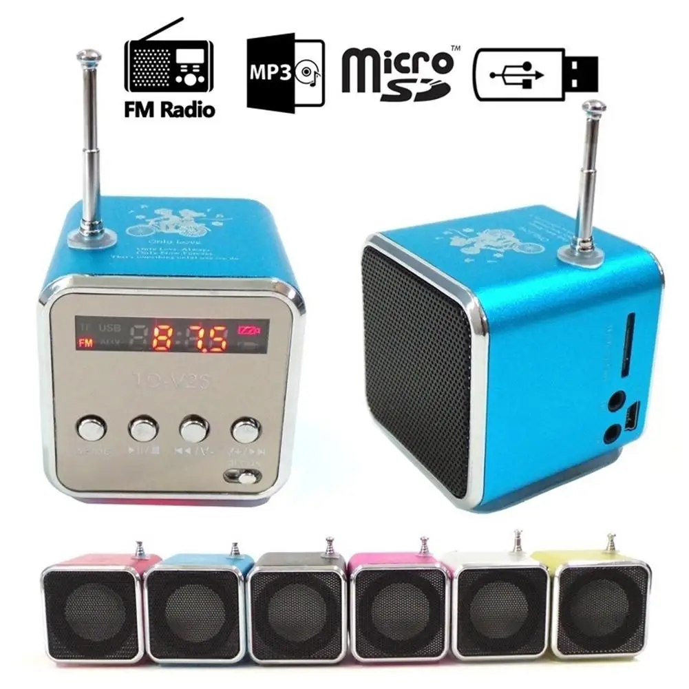 Upgraded Subwoofer Speaker Mini LED MP3 Player FM Stereo Portable Radio for PC Notebook TD-V26 Bluetooth-compatible