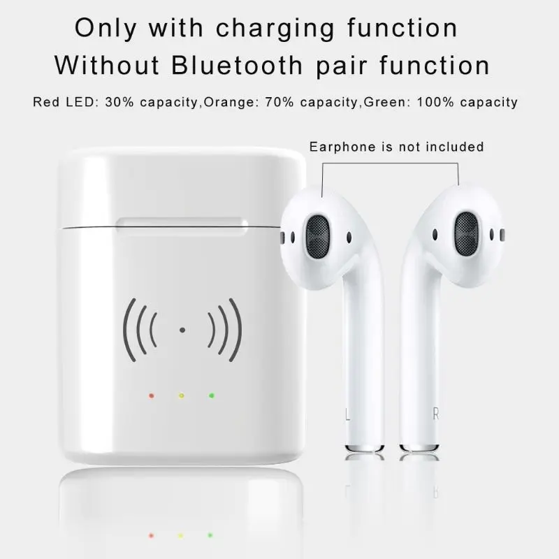 Built in 450mAh Battery Type C Wireless Charge Case Wireless Charger Box For Airpods 1 2