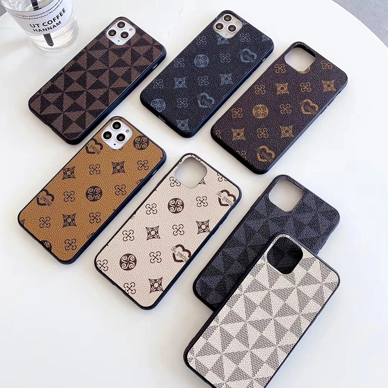 Luxury Geometric Lattice Pattern Leather Phone Case For Iphone 12 11 Pro XR X XS Max 7 8 Plus Fashion Texture Grid Soft Cover