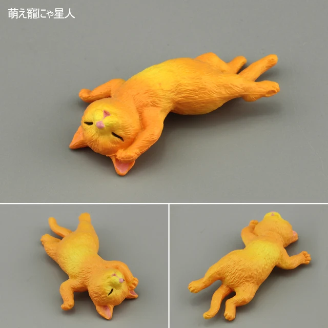 Japanese genuine bulks 10 sets cute pets black kitten Ragdoll Burmilla Shorthair Exotic Ocicat Manx Tuxedo Cat desktop figures 5