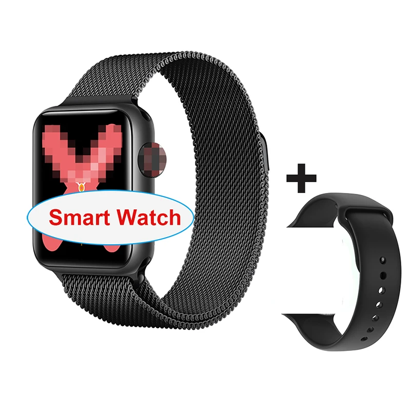 steel BK add strap Iwo 11 lite умные часы F10 Bluetooth пульсометр VS IWO 10 iwo 8 Спортивные умные часы для IOS Android pk iwo 6 iwo 7 iwo 12 - Цвет: steel BK add strap