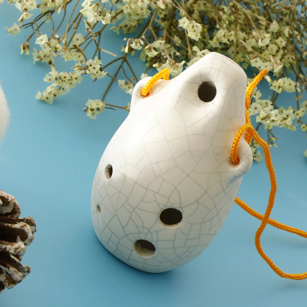 1 Piece Ceramic Alto Ocarina 6 Hole for Children Beginners Students