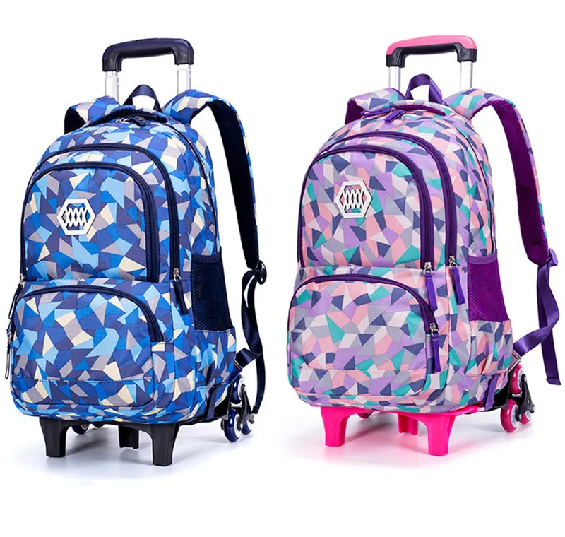 Школьный рюкзак на колесиках для девочек, дорожная сумка Mochila, сумки для книг, рюкзак, последние съемные детские школьные сумки с 2/6 колесами
