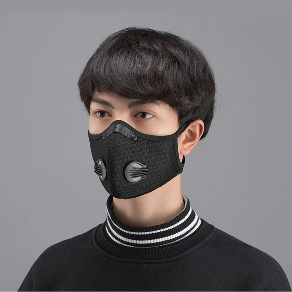 

In Stock Fast Ship Cycling Mask PM2.5 Mask Filter Dust Mask Activated Carbon With Filter Anti-Pollution Bicycle Bike Face Mask