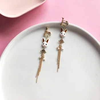 

S925 Silver Needle Long Beautiful Cute Rabbit Ear Stud Cool GIRL Earrings