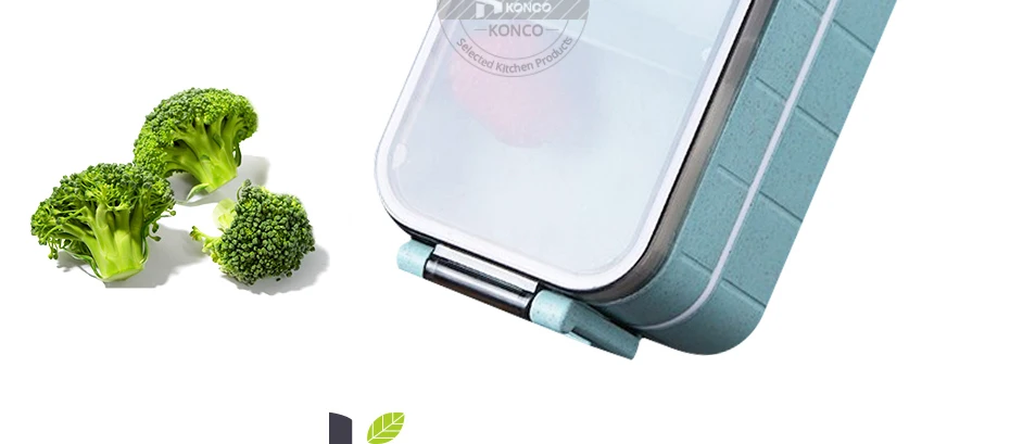 Konco Ланч-бокс Bento box для студентов, офисных работников, двухслойный микроволновый нагревательный ланч-контейнер, контейнер для хранения еды