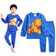 秋キッズボーイズガールズ服ベビーパジャマ長袖漫画ティガー子供のリトルベアーヴィニーパジャマ(China)