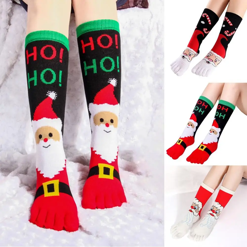 Рождественские женские носки, носки с пятью пальцами, дезодорант, пот, Bbsorbent, теплые носки с пальцами, рождественские, Meias, влагостойкие, Sokken, женские носки