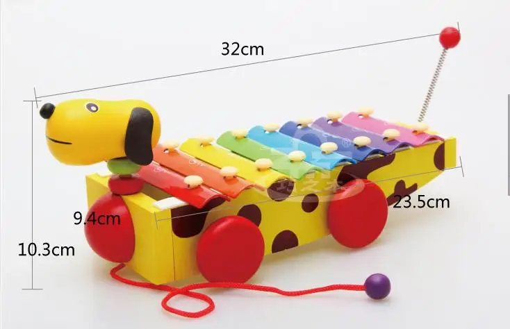 Классический Ксилофон для детей, деревянная музыкальная игрушка, музыкальные инструменты, детские развивающие деревянные желтые музыкальные игрушки для собак