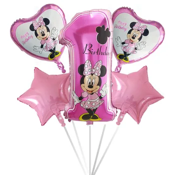 

5pcs 18inch star number Helium Foil Balloons Happy birthday party decoration balloon mickey minnie Baby Showe birthday globos