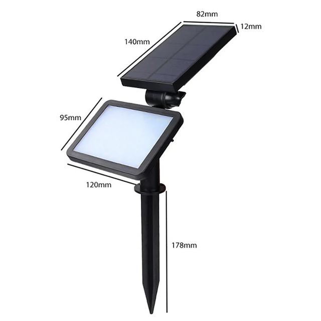 Solar Power Lámpa 48 Led -Ek Napenergia Utcai A Kültéri Kerti Fali Udvarhoz Biztonsági Világítás Terhelhető Világítási Szög 280 Lm - Image 3