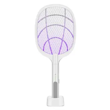 

3000V Electric Mosquito Swatter Killer Racket 1200mAh USB Rechargeable With UV Lamp Mosquito Insect Fly Kill Trap Bug Zapper