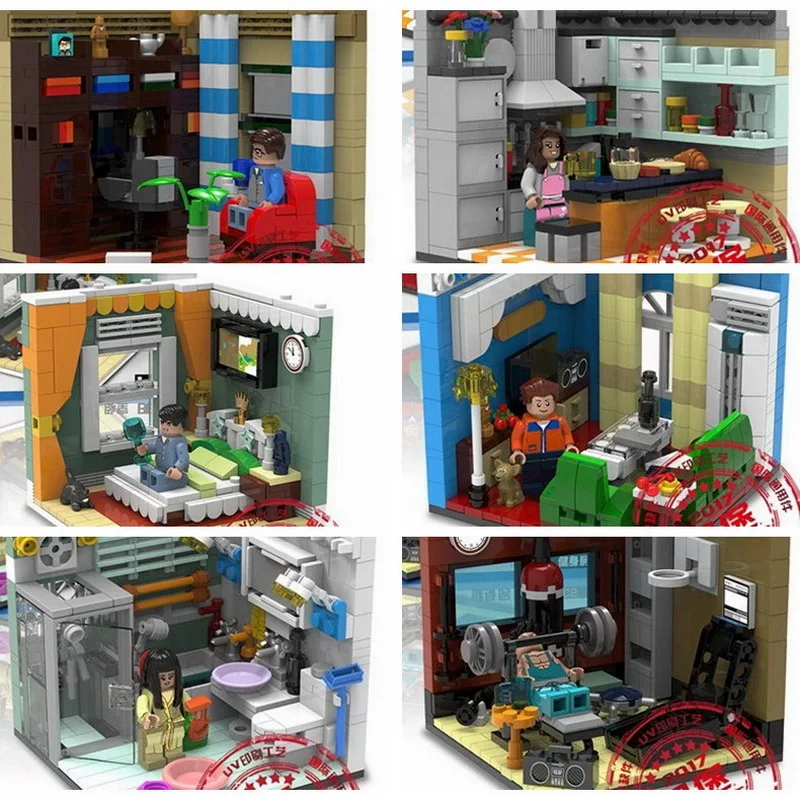 

6 sets/lot Build and Play Toy House with Mini Dolls e perfect roleplay Dollhouse Kit toy for kids model house toy building set