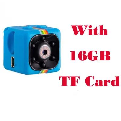 JOZUZE sq11 мини камера HD 1080P датчик ночного видения Видеокамера движения DVR микро камера Спорт DV видео маленькая камера cam SQ 11 - Цвет: With 16GB TF Card