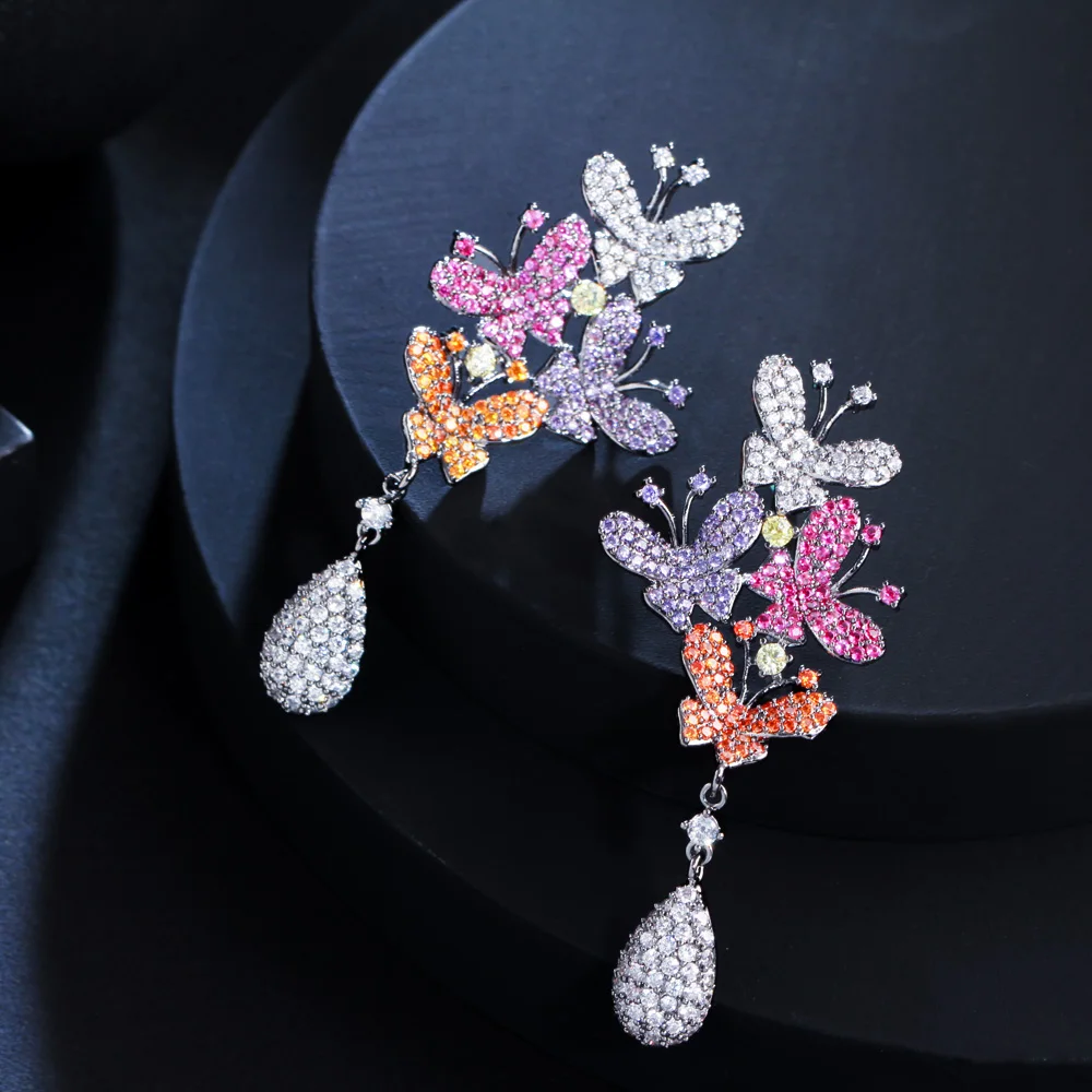 Cubic Zirconia Drop Earrings | Micro Pave Cubic Zirconia