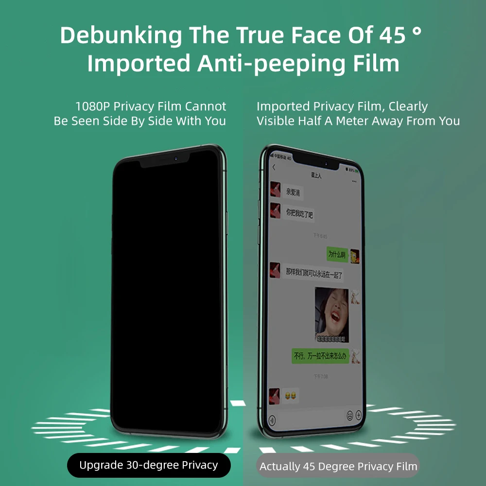 Антишпионская Защитная пленка для экрана iPhone 11 Pro MAX XR Xs из закаленного стекла ЖК