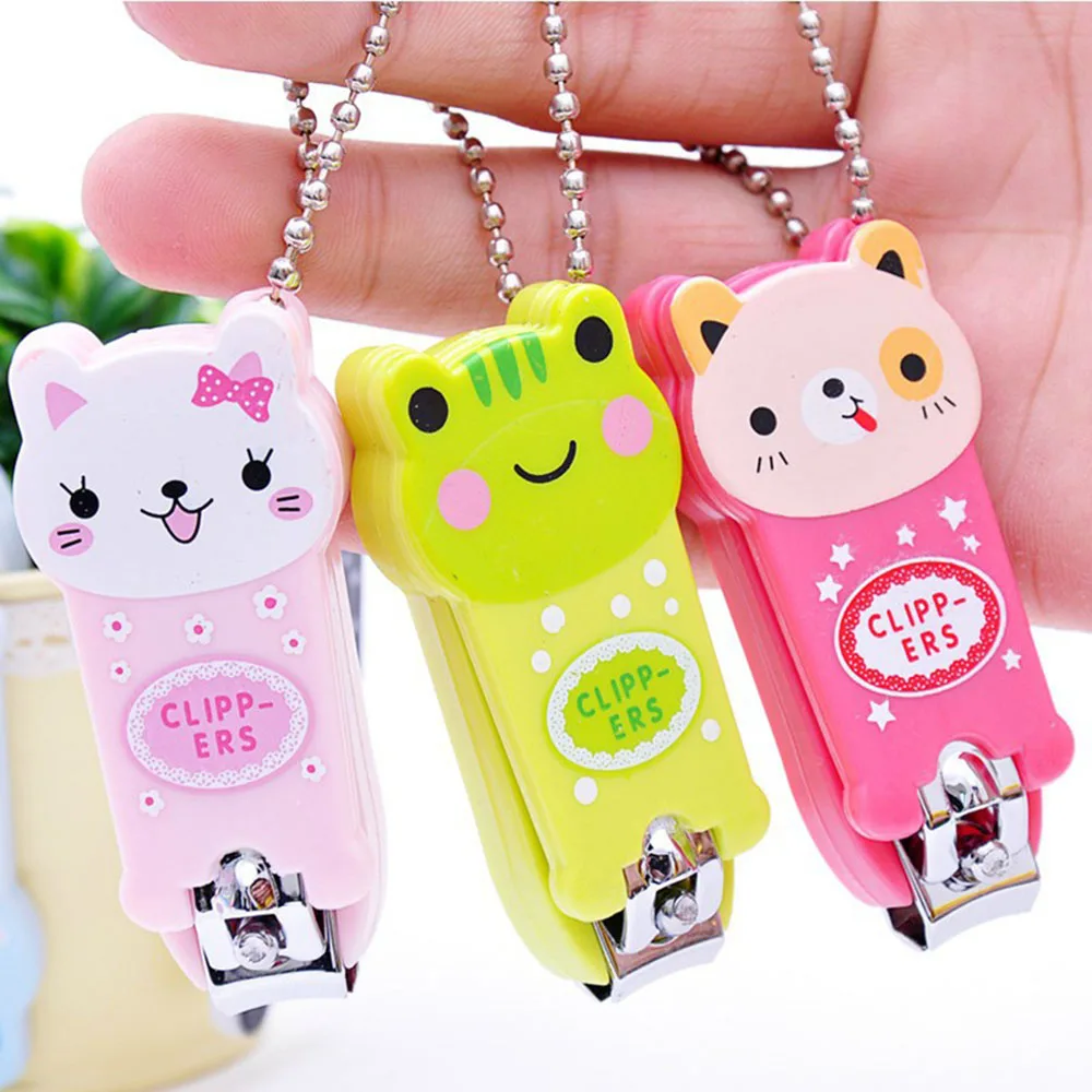

New Hot 1Piece Nail Clipper Mini Cute Baby Nail Clipper Cartoon Finger Trimmer Scissors Nail Cutter with Keychain Random Color