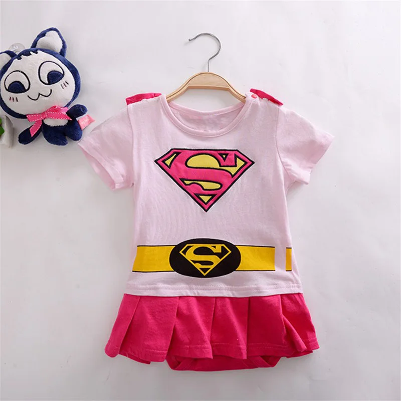 Toddler Superhero Costumes Infant Girls Boys Set Superman Supergirl Batman Romper Bebe Superheroe Cloak Superman Baby Outfit